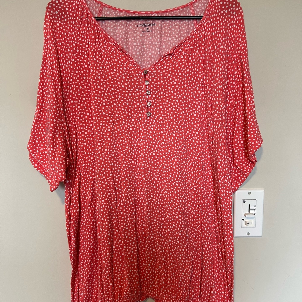 CROFT&BARROW 1X WOMENS TOO BLOUSE